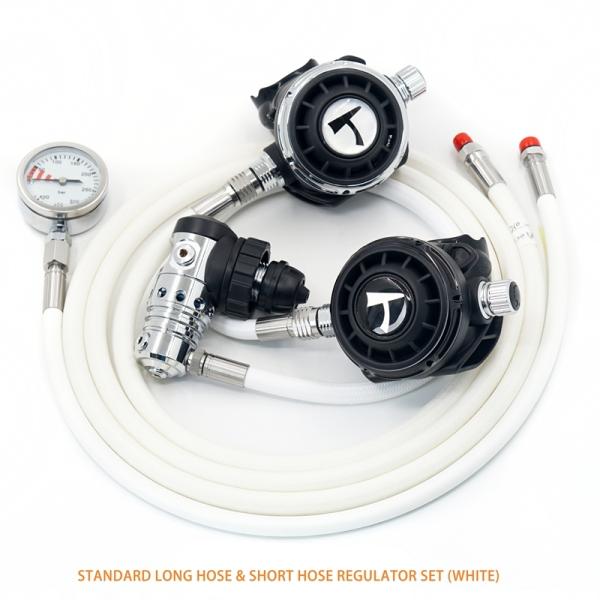 Short Hose Sidemount Scuba Diving Regulator Set Customizable For Underwater Diving