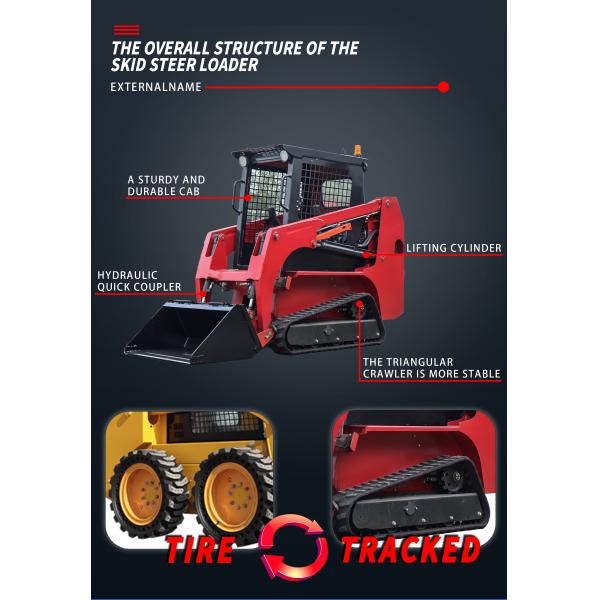 Best Selling Mini Skid Steer Loader with Snow Blower Buckets Mini Skid Steer Snow Blower Garden Mini Crawler Loader