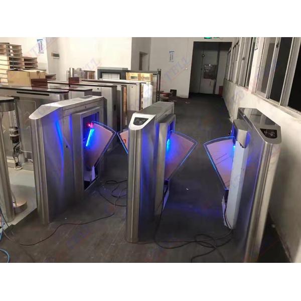 SS304 Fingerprint Automatic Flap Barrier RFID System Access Control