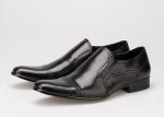 Formal Business Men'S Wedding Dress Shoes Wear Resistant Flat Black Leather Slip