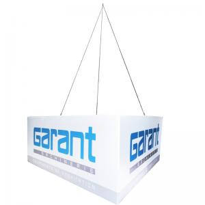 China Hanging Tube Fabric Trade Shows , Digital Printing Triangle Fabric Pop Up Stands on sale