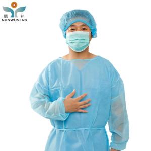 Waterproof Nonwoven Disposable Isolation Gown With Elastic Knitted Cuff
