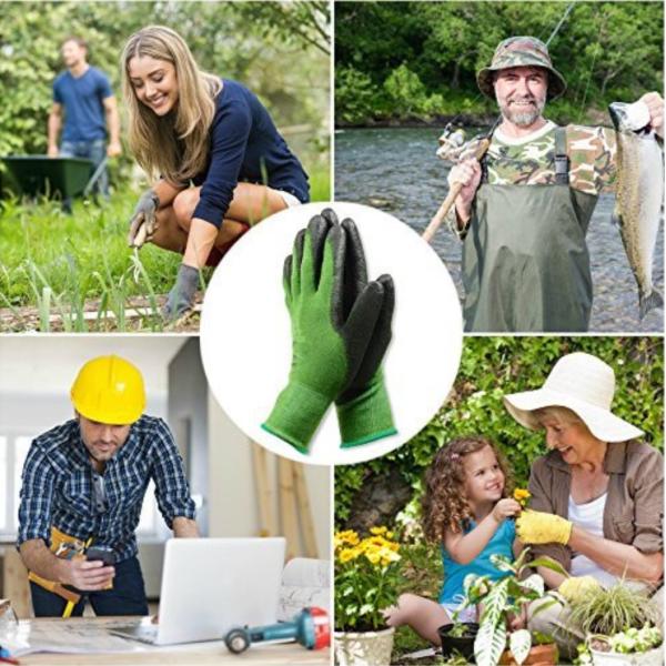 Unisex 13G Garden Bamboo Fiber PU Work Gloves Alkali Resistance