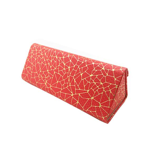 Folding Eyeglass Case With Fine Workmanship Red Pu Folding Glasses Case