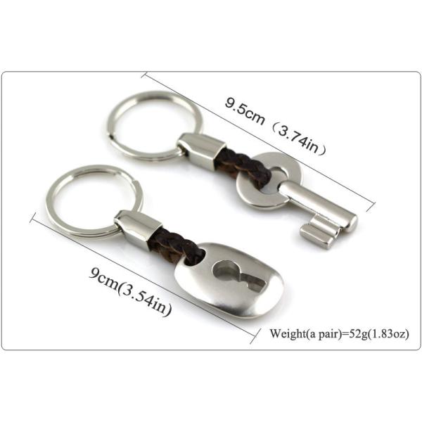 Creative Lock Key Matching Leather Couple Keychain Kit Key & Lock Keyring Key Chains Lover Fashion Jewelry