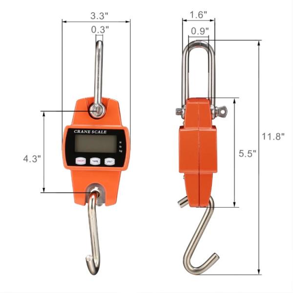 Small Electronic Suspension Luggage Scale 100kg-300kg with LED LCD Display 50g Accuracy OEM Customizable