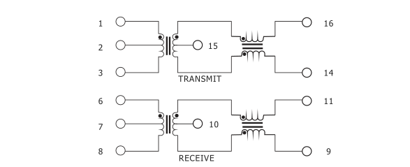 HF-81606T 10/100Base-T Ethernet Isolation Transformer Module 16 Pins