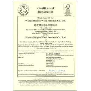 Wuhan Huiyou Wood Products Co., Ltd Certifications