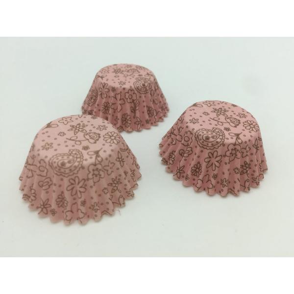 Light Pink Printed Cupcake Liners , Baking Paper Muffin Liners Customized Size