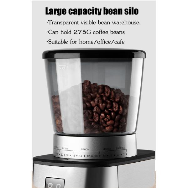 Electric Coffee Bean Grinder with 350-400rpm Grinding Speed and Conical Burr Grinders