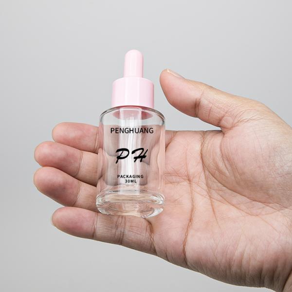 150g Pink Blue Oil Dropper Glass Bottle Cylinder Round Shape