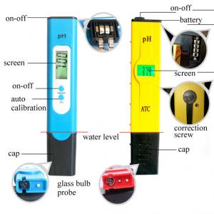 Wholesale Waterproof Digital PH Meter Tester , Digital PH Pen Tester High Accuracy from china suppliers