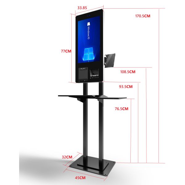 21.5 23.8 Inch Touch Screen Self Service Kiosk Food Ordering Kiosk for Restaurant Information Checking Payment Terminal Kiosk