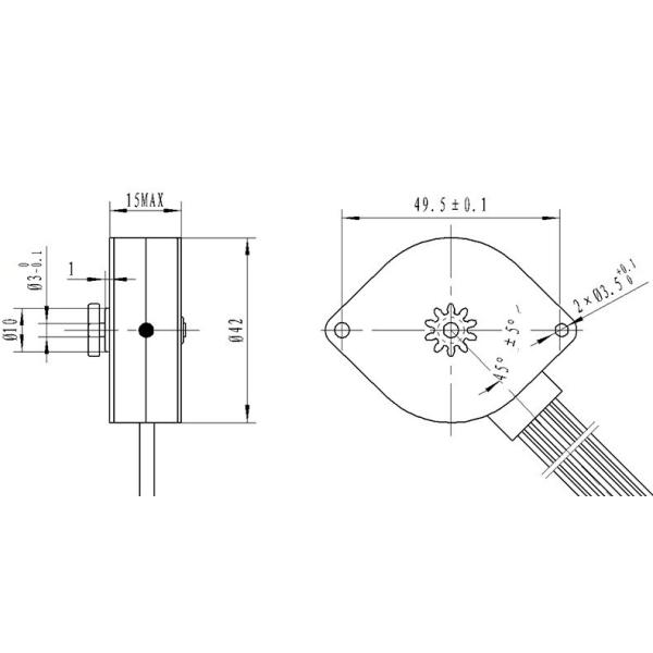 42BY412S Permanent Magnet Stepper Motor 7.5 Degree Step Angle 42mm 24V Stepper Motor