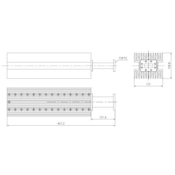 5.85-8.2GHz VN-WGLD-0508-WR137-P1500 WAVEGUIDE LOAD