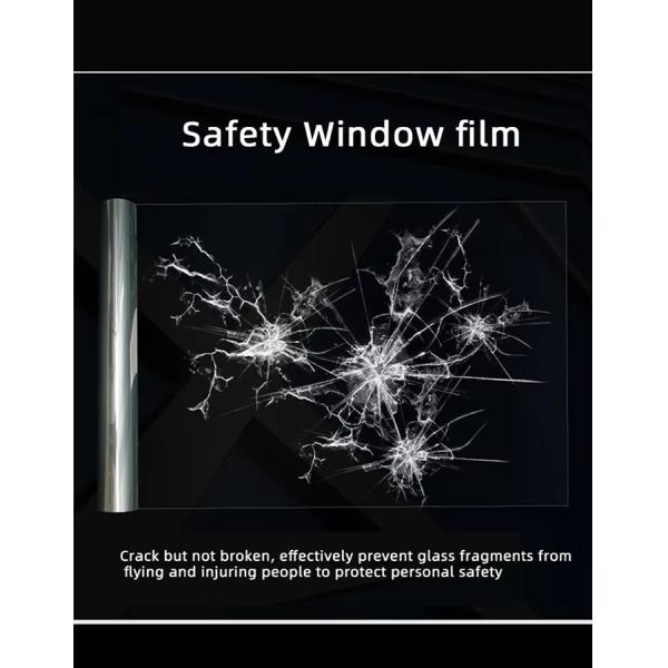 1.52*30M Safety 4mil Transparent Safety Film Explosion-proof Safety Security Window Film Glass Safety Window Film