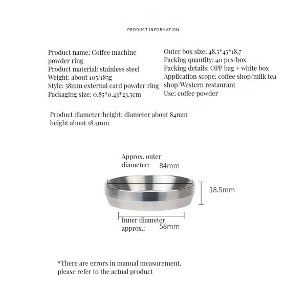 Coffee Tea Tools Intelligent Portafilter Dosing Ring Funnel Eco-Friendly and Portable