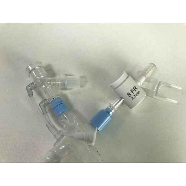Double Swivel Elbows 7Fr Closed System PVC Suction Catheter Endotracheal Type