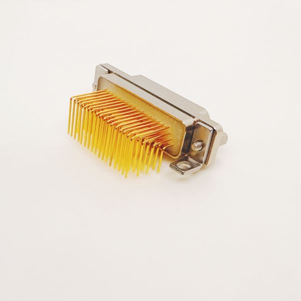 74 Pin Right Angle Micro Rectangular Connector with Metal Casing for PCB Mount Applications