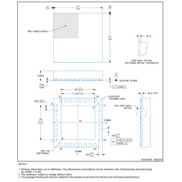 TUSB2046BIRHBR 4-Port USB 2.0 Hub Controller with 12Mbps/1.5Mbps Support Integrated Transceivers 3.3V Operation Low EMI Power Saving Mode and