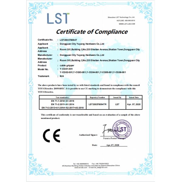 Side Exit Lighting Suspension Cable Grippers UV Resistance And Vibration Proof