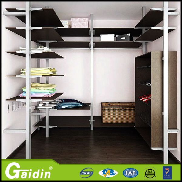 factory price high quality modren fashionable aluminum pole system wardrobe cabinet