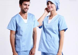 China Anti Chlorine Medical Healthcare Scrubs Uniforms With Two Front Patch Pockets on sale
