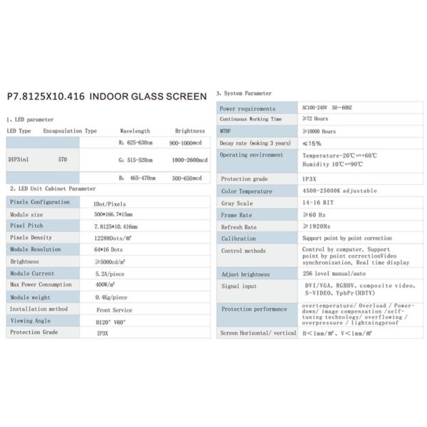 P7.8 Full Color Indoor Glass Transparent Video Display For Commercial Stage
