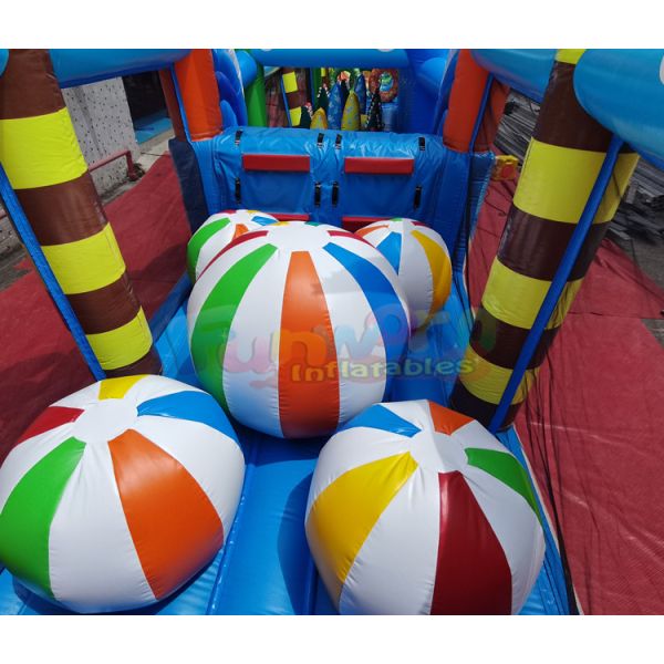 EN71 Long Amusement Park Inflatable Bounce House Combo