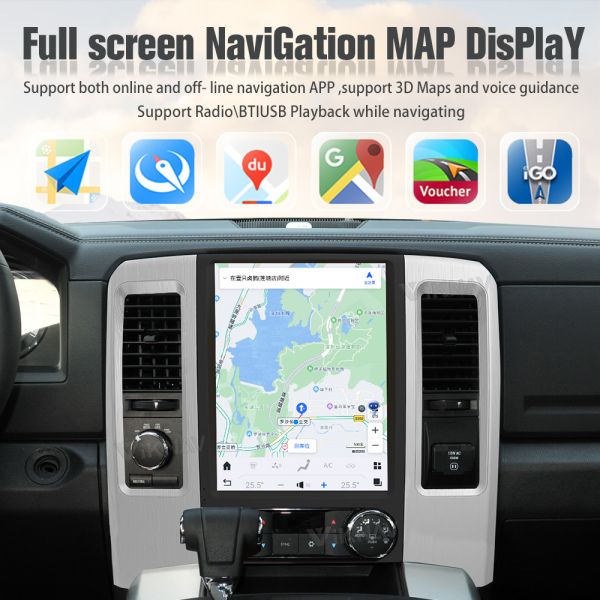 12.1 inch Head Unit For 2008-2011 Dodge Ram GPS Navigation Multimedia player Touch Screen Support Wireless Carplay