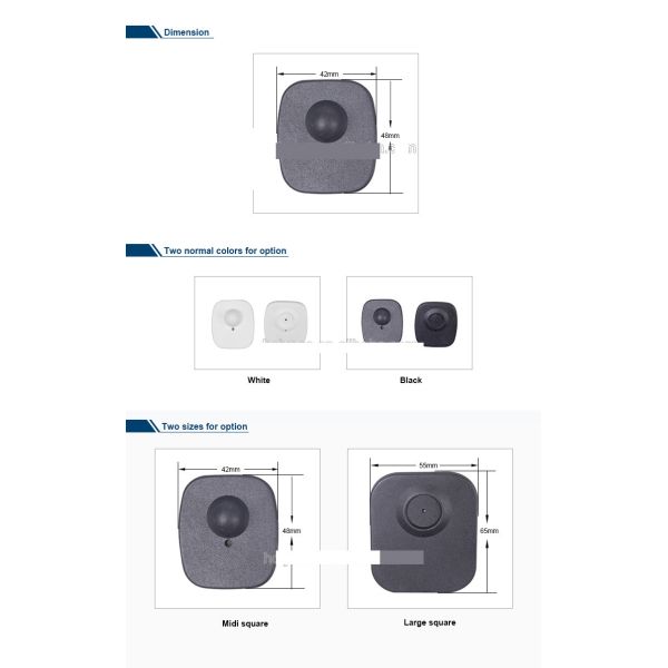 Anti shoplifting system eas nail plastic tag pin rf clothing alarm tag for shoes store