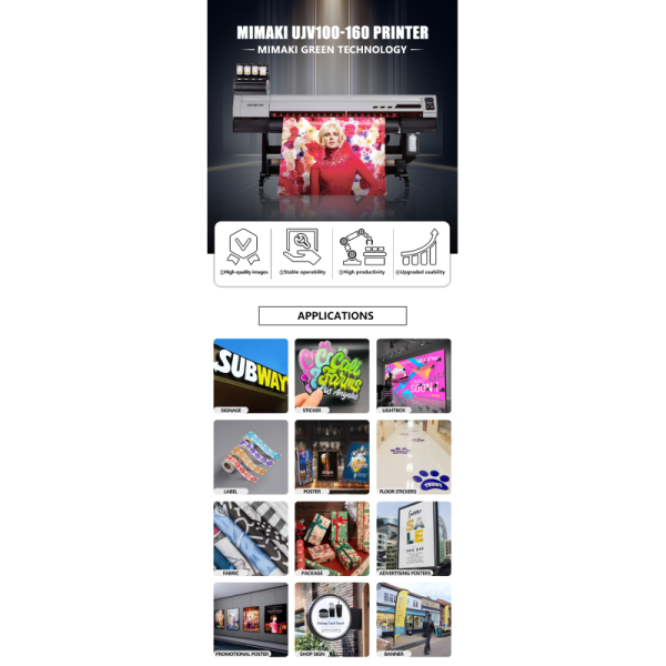Mimaki UJV100 160 UV LED Industrial Printer Multi Media Compatibility