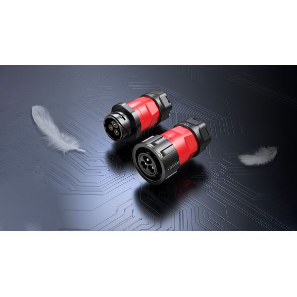 YM-20 2 Pin Plastic Waterproof Power Connector IP68 20A 500V M20 Circular Industrial Plug Socket Solder Type