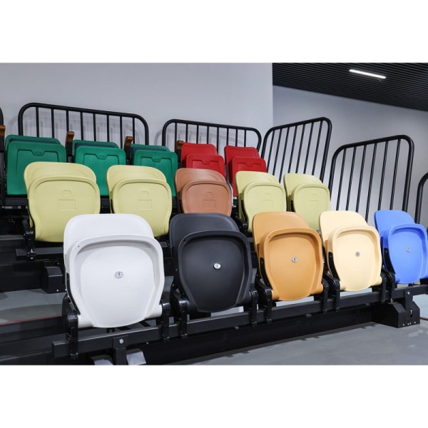 Retractable Grandstand Seating with Foldable Backrests - Durable HDPE Material and Customizable Options for Indoor Sports Arenas