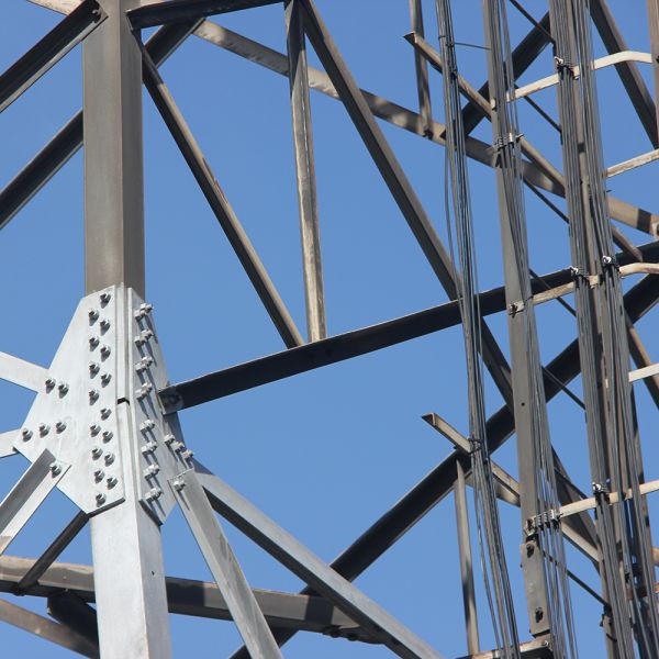 45m Galvanized Lattice Steel Tower , Self Supporting 5g Communication Tower