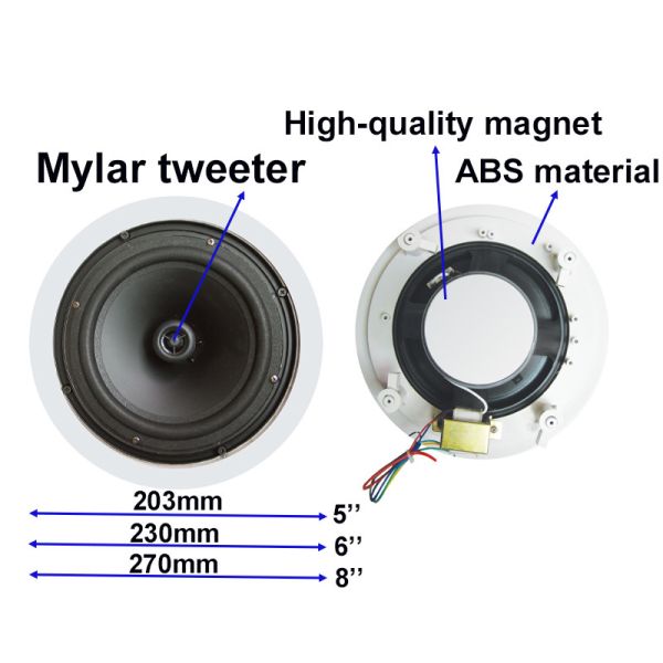 CL-308V Customizable High Quality 40W High-Tech Powerful Sound Ceiling Speaker 100V ABS Coaxial Speaker