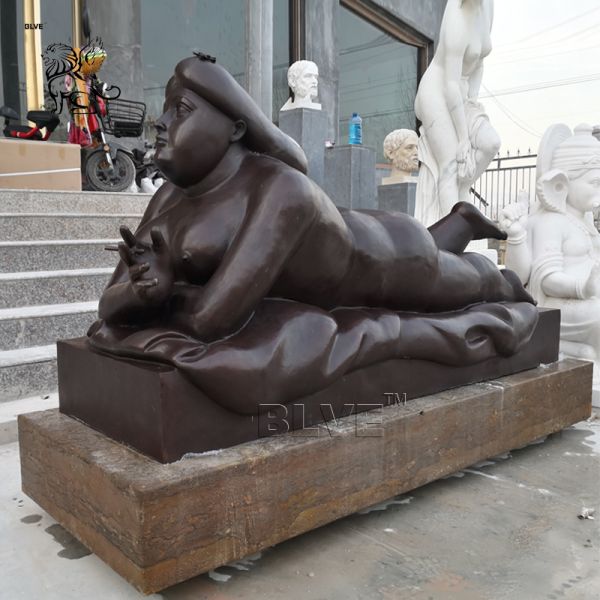 BLVE Bronze Fat Woman Lady Sculpture Fernando Botero Statue Life Size Modern Art Outdoor Garden Decoration