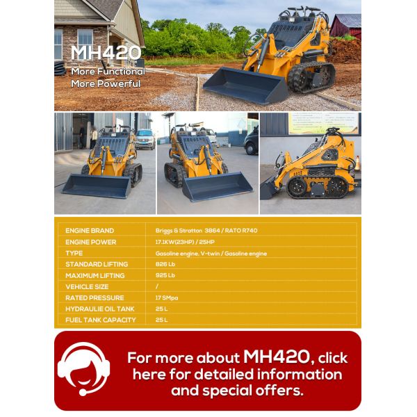 CE Skid Steer Loader Gasoline Tracked Mini Front End Skid Steer Loader With Attachments