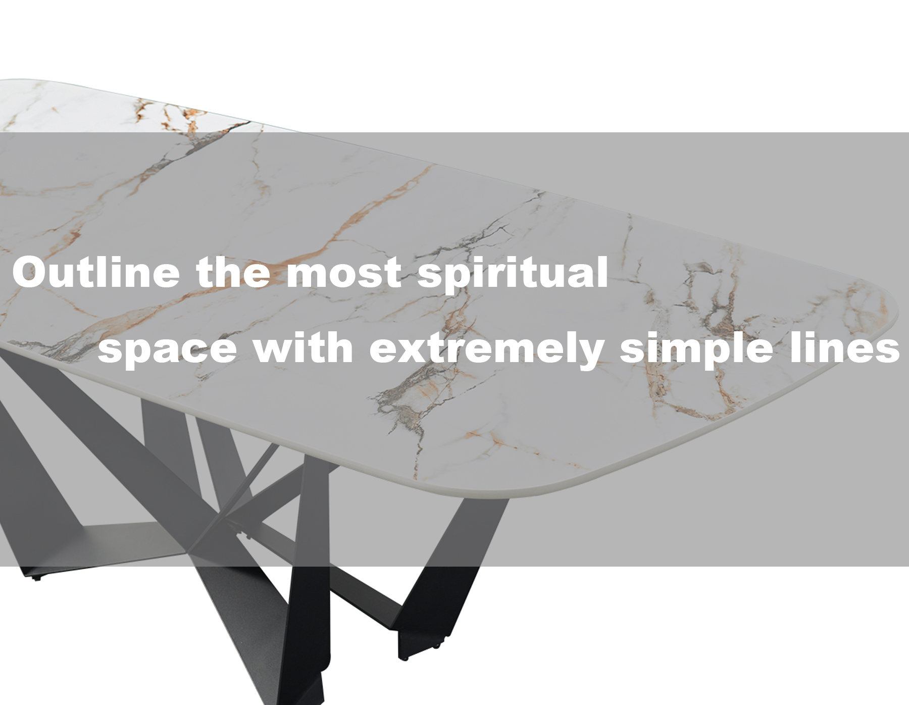 ceramic Metal Cross Leg Dining Table , Rectangle Cross Extension Table