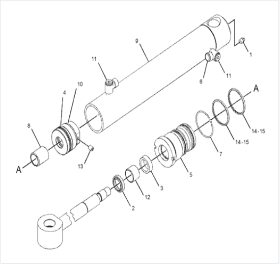 CA3712718 371-2718 3712718 Kit Hydraulic Tilt Cylinder Fits Cat Loader 216B 216B3 226B 226B3 247B 247B3