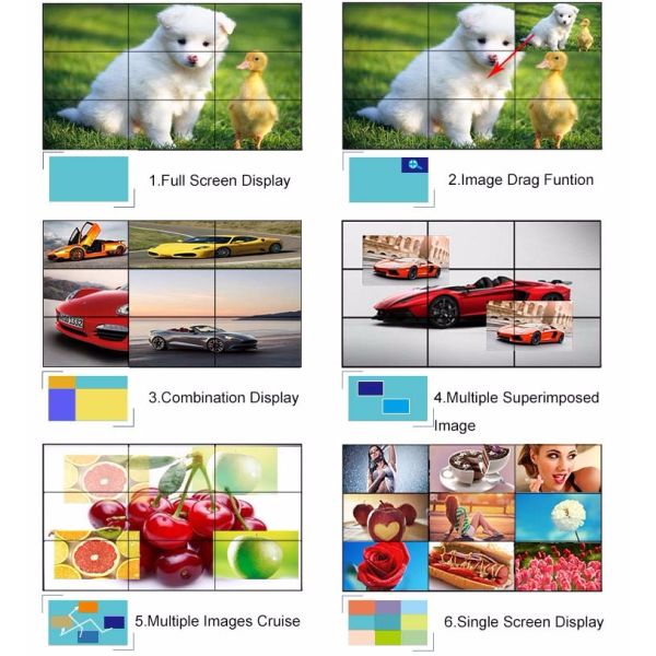 Ultra Thin 4K LCD Video Wall Panel Built - In Speakers Remote Control Supported