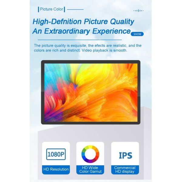 Aluminum Alloy Frame Indoor 4K Lcd Window Display Android Shop Restaurant Menu Advertising Screen