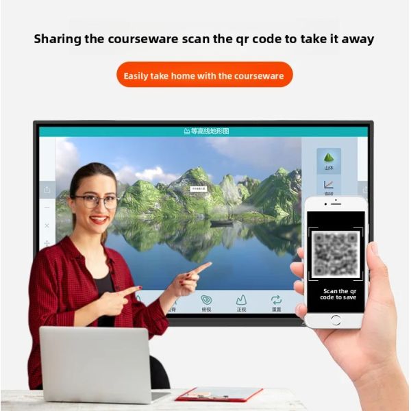 All-in-One 55inch Interactive Board for Teaching Conference Touch Screen Display Kindergarten Classroom Electronic Whiteboard