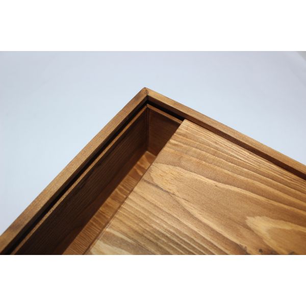 Natural Style Custom Wood Serving Tray , Rectangular Serving Tray With Lid