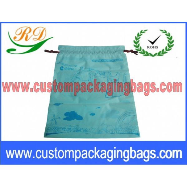 Poly Material cotton drawstring bags with Bottom for Garment Packaging