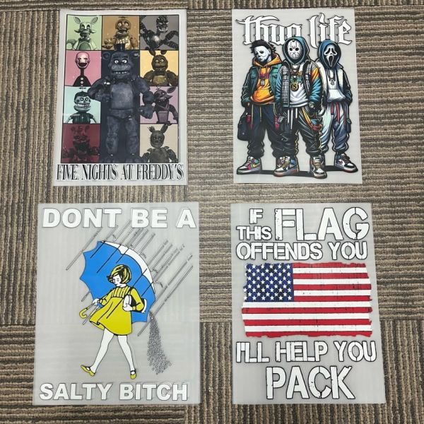 Wholesale Machine Washable High Stretch Customizable DTF Heat Transfers and Labels for Clothing Bags