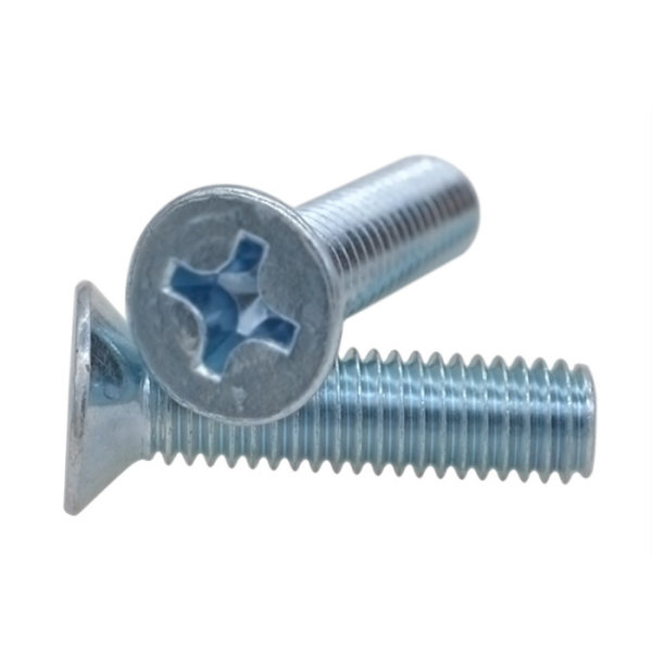 M4 M16 Carbon steel Slotted Flat & CSK Head Machine Screw Class4.8 grade 8.8 Zinc plating