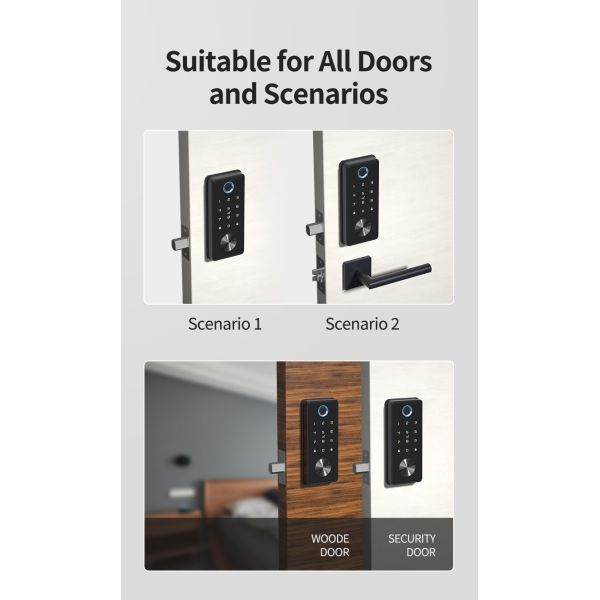 60mm Fingerprint Handle Lock Silver Biometric Deadbolt Lock For Office