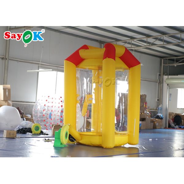 Inflatable Cash Cube Booth Money Grab Machine With Air Blowers For Advertising