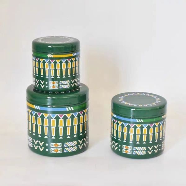 Eco Friendly Enamel Tableware Turkish Sugar Pot Grease Container 450ml 750ml 1200ml